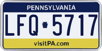 PA license plate LFQ5717