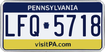 PA license plate LFQ5718