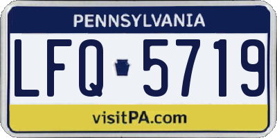 PA license plate LFQ5719