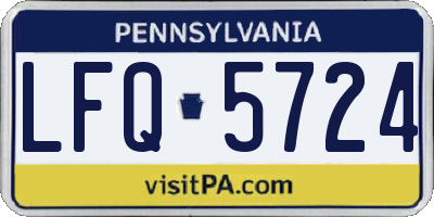 PA license plate LFQ5724