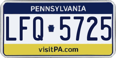 PA license plate LFQ5725