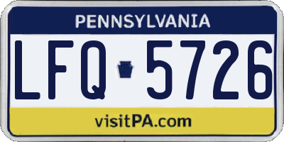 PA license plate LFQ5726
