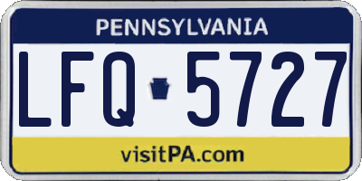 PA license plate LFQ5727