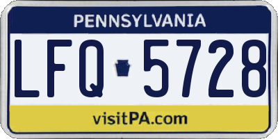 PA license plate LFQ5728