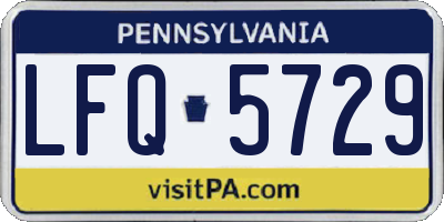 PA license plate LFQ5729