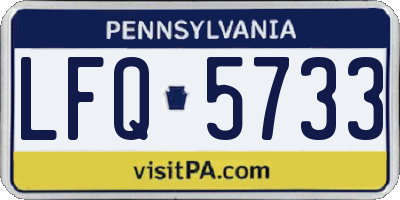 PA license plate LFQ5733