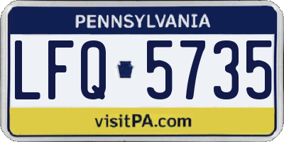 PA license plate LFQ5735