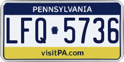 PA license plate LFQ5736