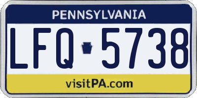PA license plate LFQ5738