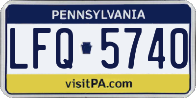PA license plate LFQ5740