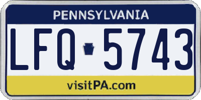 PA license plate LFQ5743