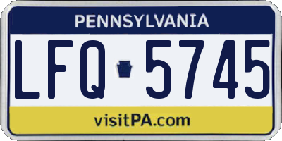 PA license plate LFQ5745