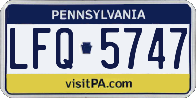 PA license plate LFQ5747
