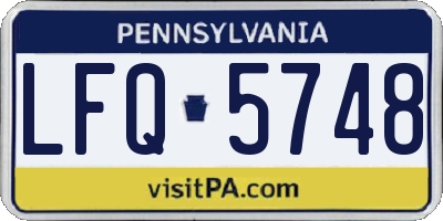 PA license plate LFQ5748