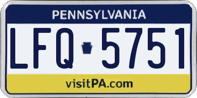 PA license plate LFQ5751