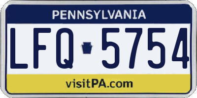 PA license plate LFQ5754