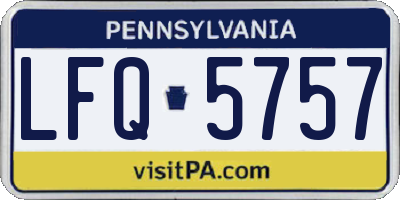 PA license plate LFQ5757