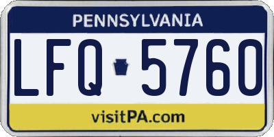 PA license plate LFQ5760