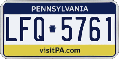PA license plate LFQ5761
