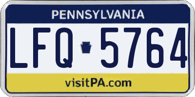 PA license plate LFQ5764