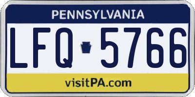 PA license plate LFQ5766