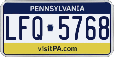 PA license plate LFQ5768