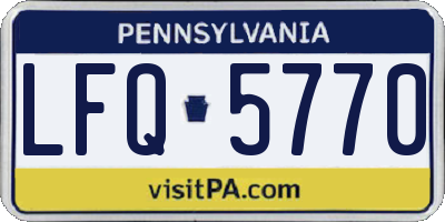 PA license plate LFQ5770