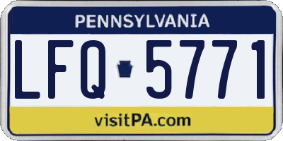PA license plate LFQ5771