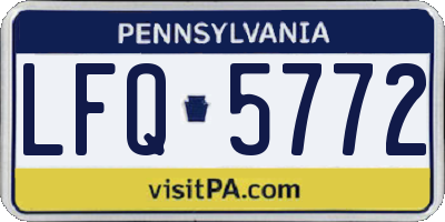 PA license plate LFQ5772