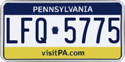 PA license plate LFQ5775