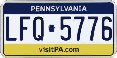 PA license plate LFQ5776