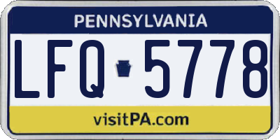 PA license plate LFQ5778