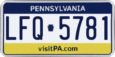 PA license plate LFQ5781