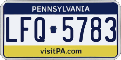 PA license plate LFQ5783