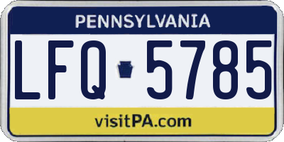 PA license plate LFQ5785