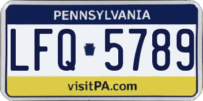 PA license plate LFQ5789