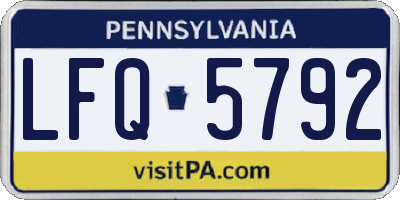 PA license plate LFQ5792