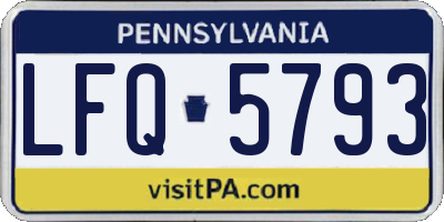 PA license plate LFQ5793
