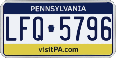 PA license plate LFQ5796