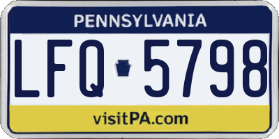 PA license plate LFQ5798