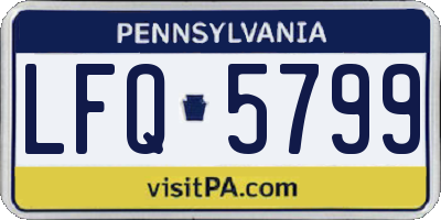 PA license plate LFQ5799