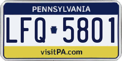 PA license plate LFQ5801