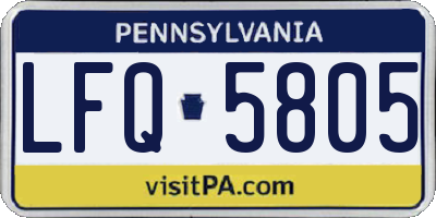 PA license plate LFQ5805