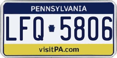 PA license plate LFQ5806