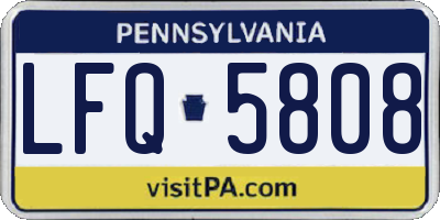 PA license plate LFQ5808