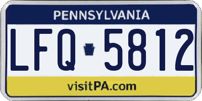 PA license plate LFQ5812