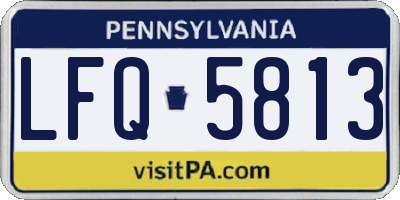 PA license plate LFQ5813