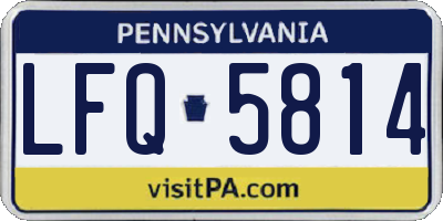 PA license plate LFQ5814
