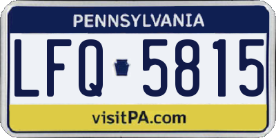 PA license plate LFQ5815