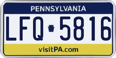 PA license plate LFQ5816